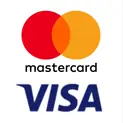 Logotypy bezpiecznych płatności kartami Mastercard i Visa w sklepie internetowym.